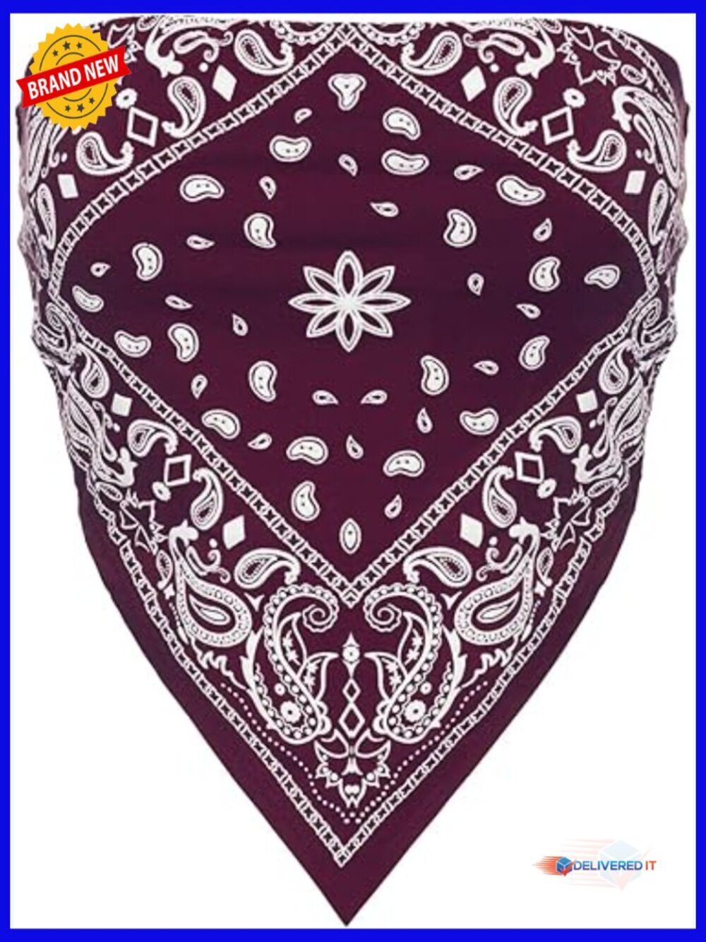 Y2K Paisley Bandana Stretch Cotton Crop Tube Top